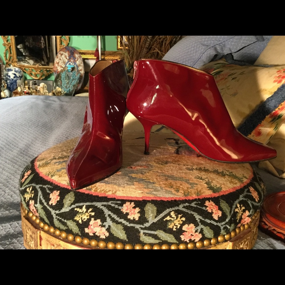 Christian Louboutin Red Patent leather booties